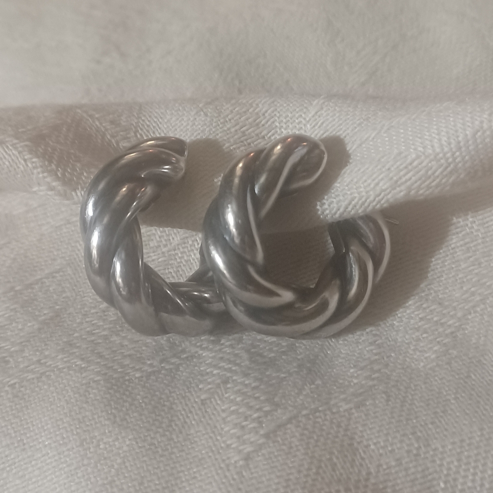 David Yurman Sculpted Cable Hoops in Sterling Silver - Picture 5 of 8